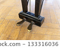 Close-up of the two pedals at the base of a grand piano 133316036
