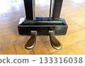 Close-up of the two pedals at the base of a grand piano 133316038