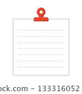 Note paper with red eyeball clip 133316052