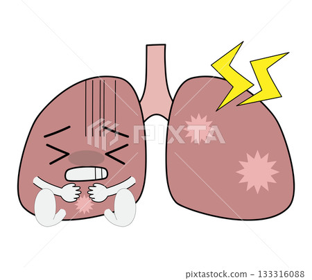 Lung character: Pressing the affected area and feeling pain 133316088