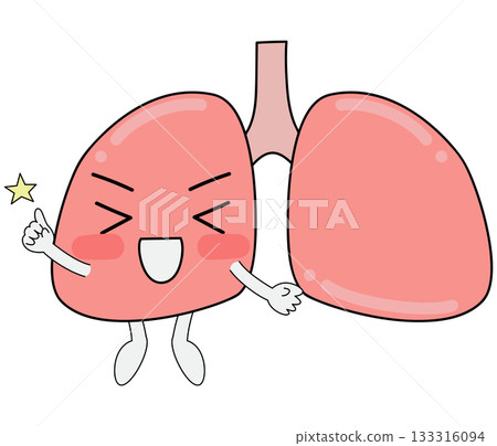 Lung character pointing and smiling 133316094