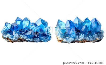 Amethyst crystal quartz mineral and gemstones isolated on white background. Amethyst crystal quartz mineral and gemstones isolated on white background. 133316406