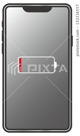 智慧型手機螢幕上顯示電池符號 133316557