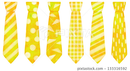 黃色圖案領帶插圖集 133316592