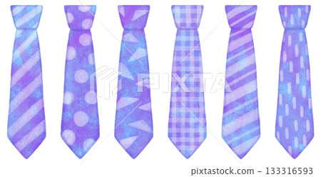 Illustration set of patterned ties purple Illustration set of patterned ties purple 133316593