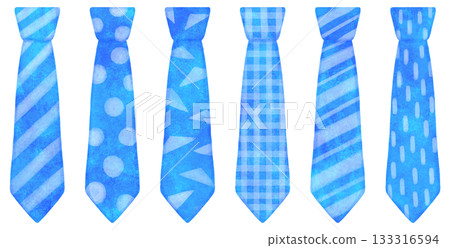 藍色圖案領帶插圖集 133316594