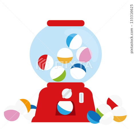 很多空的膠囊和一個扭蛋機 很多空的膠囊和一個扭蛋機 133316625