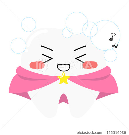 Tooth character: Brushing teeth, covered in foam Tooth character: Brushing teeth, covered in foam 133316986