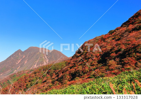 [Oita Prefecture] Autumn foliage of the Kuju Mountains as seen from Makinoto No. 1 Observation Deck 133317028