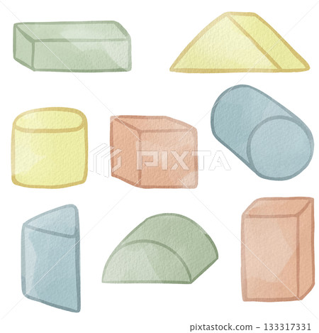 水彩積木插圖 133317331