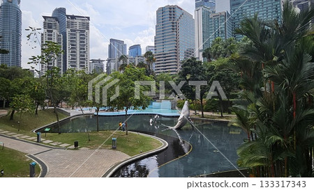 this is landmark around KLCC tower or Petronas Towers. 133317343