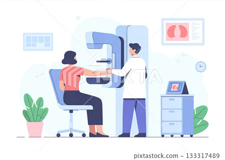 健康檢查:女性接受乳房 X 光檢查 健康檢查:女性接受乳房 X 光檢查 133317489