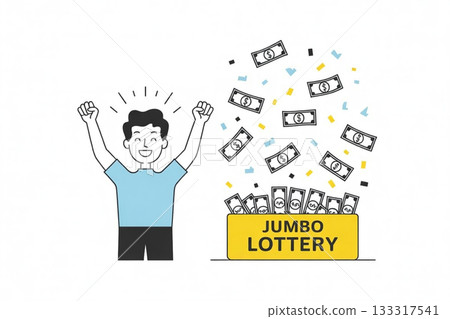 男子慶祝中彩票 133317541