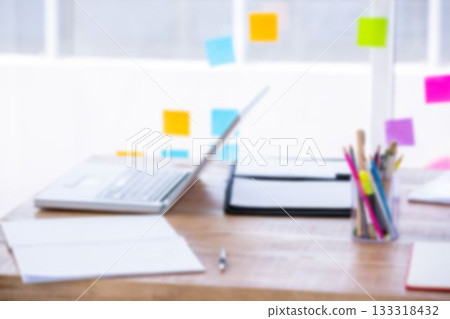 Laptop computer with office supply Laptop computer with office supply 133318432