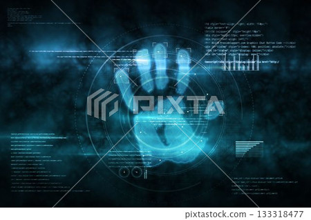 Digital security hand scan Digital security hand scan 133318477