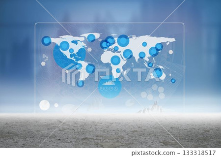 Earth interface on screen Earth interface on screen 133318517