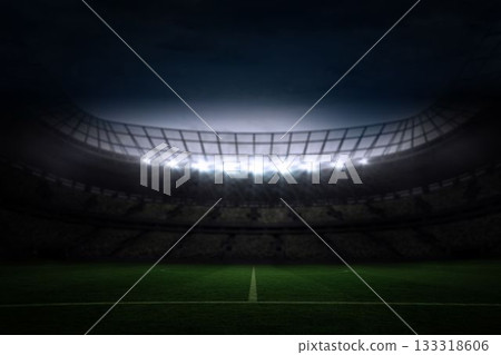 Large football stadium under night sky Large football stadium under night sky 133318606
