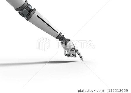 Robotic hand on white background 133318669