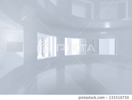 Bright white room with windows 133318730