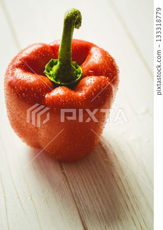 Fresh red pepper on wooden table Fresh red pepper on wooden table 133318779