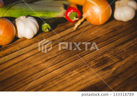 Colorful vegetables on tabke Colorful vegetables on tabke 133318789