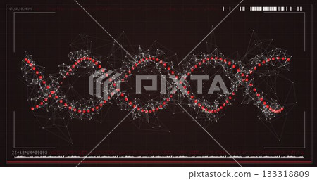 Red spiral dna pattern on screen Red spiral dna pattern on screen 133318809
