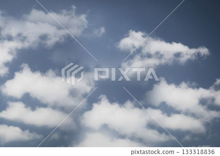 White cumulus clouds are floating across deep blue sky in flat design vector art White cumulus clouds are floating across deep blue sky in flat design vector art 133318836