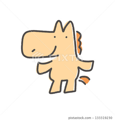 A cute horse standing with a smile New Year's material A cute horse standing with a smile New Year's material 133319230