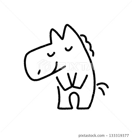鞠躬馬新年祝福，感恩，讚賞，單色 133319377