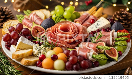 帕瑪火腿菜餚/聖誕節 133319405