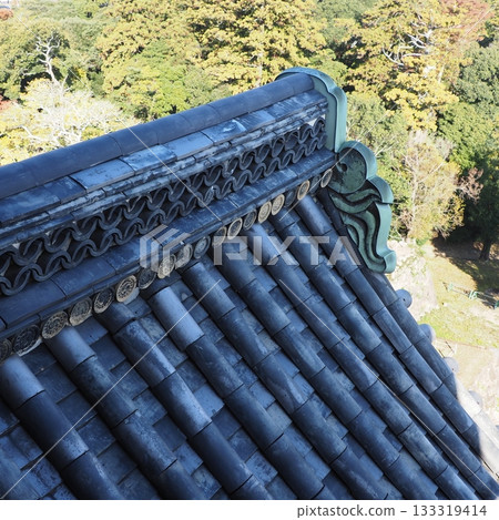 National Treasure Matsue Castle Roof Tiles 133319414