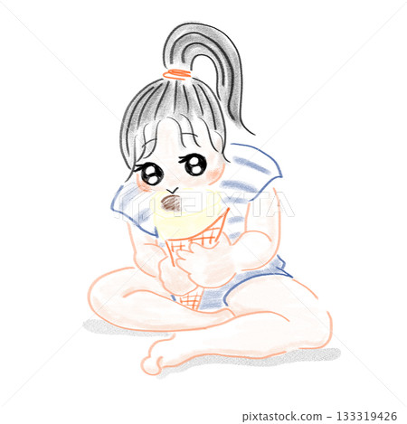 一個吃薄餅的女孩 一個吃薄餅的女孩 133319426