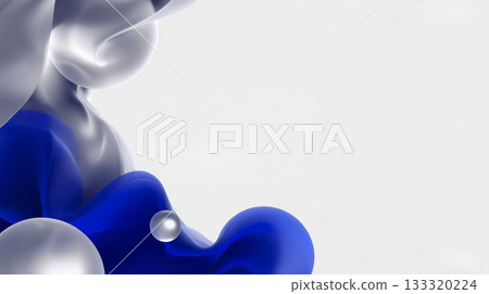 流動的線條和銀色水滴構成了背景素材。 133320224