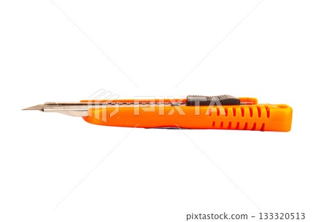 Utility knife on a white background old dirty 133320513