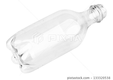Plastic water bottle on white background 133320538