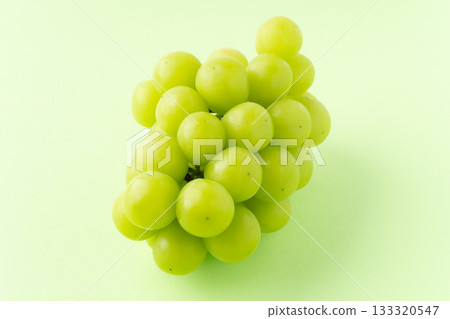 綠色背景上的一串 Shine Muscat 葡萄 133320547