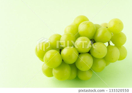 綠色背景上的一串 Shine Muscat 葡萄 133320550