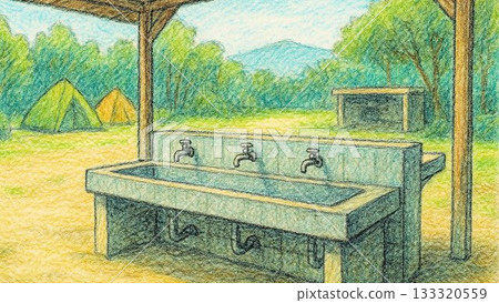 空蕩蕩的露營地廚房 133320559