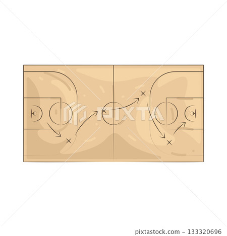 Illustration of basketball court  133320696