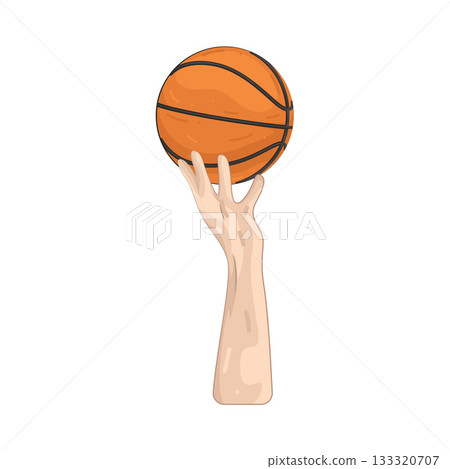 Illustration of player holding basketball  133320707