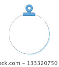 Illustration of a round notepad clipped 133320750