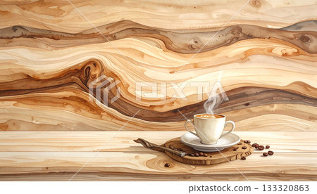 Image of hot coffee, AI-generated image 133320863