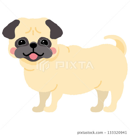 巴哥犬向量圖 巴哥犬向量圖 133320941