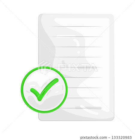 Illustration of file approved Illustration of file approved 133320983