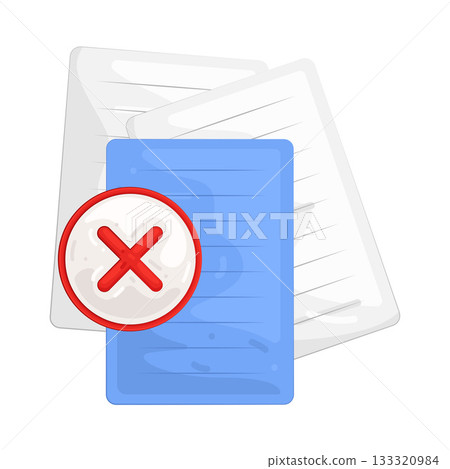 Illustration of file rejected  133320984