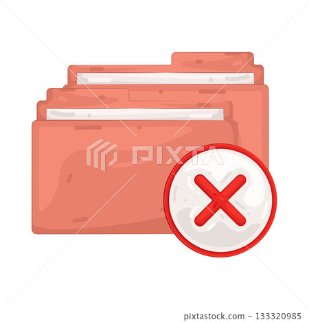 Illustration of rejected folder 133320985
