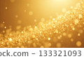 Elegant golden particles gracefully float and shimmer in slow motion, creating a luxurious and festive atmosphere. 133321093
