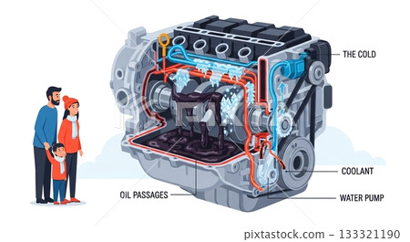 一家人學習引擎機械原理與冬季保養知識 133321190