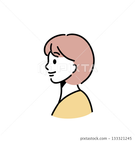 Smiling woman profile illustration 133321245