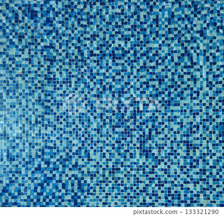 Blue Pool Tile Pattern Background Under Water Surface 133321290